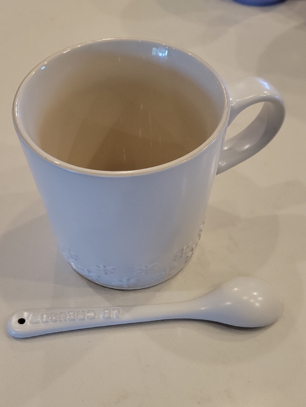 Le Creuset Matte White Mug With Cafe Spoon
